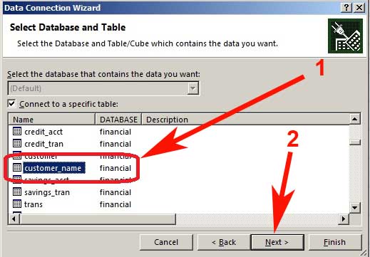 Select Database Table