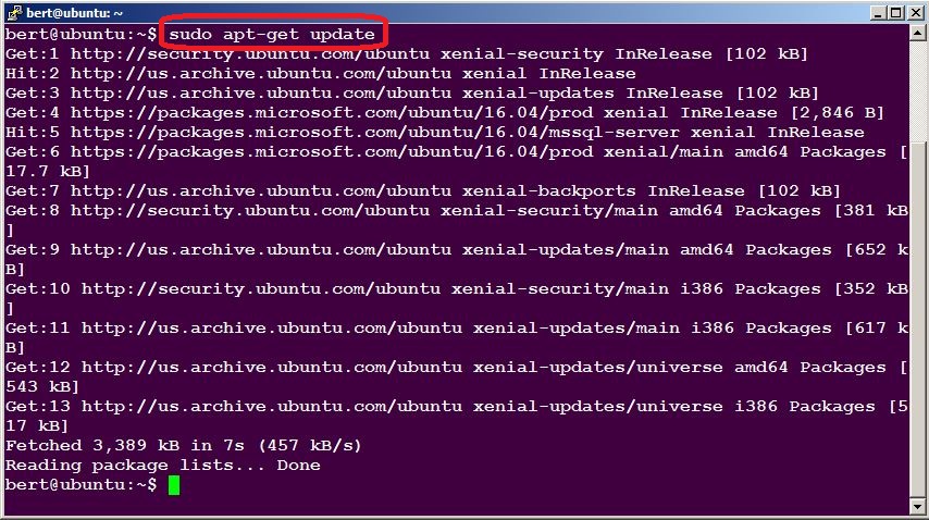 Linux Apt get update for SQL Tools